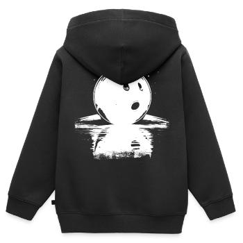 Bowlingkugel Skizze - Kinder Premium Organic Zip Hoodie - Schwarz - Hinten - AI Model Kid Male (0cm)