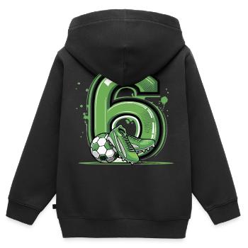 Football 6 years old - Kids Premium Organic Zip-up Hoodie - black - Back - AI Model Kid Male (0cm)