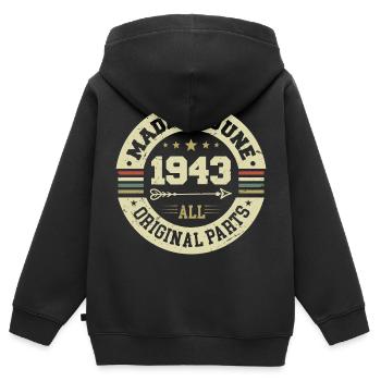 Juni 1943 Geburtstagsgeschenk Juni 1943 Juni 1943 - Kinder Premium Organic Zip Hoodie - Schwarz - Hinten - AI Model Kid Male (0cm)