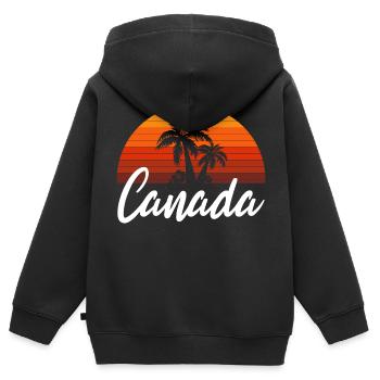 Canada - Sweat Premium à capuche zippé enfant bio - noir - Dos - AI Model Kid Male (0cm)