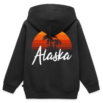 alaska - Kinder Premium Organic Zip Hoodie - Schwarz - Hinten - AI Model Kid Male (0cm)