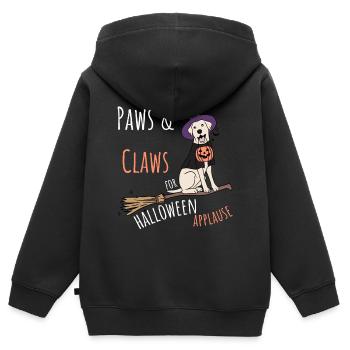 HALLOWEEN - Paws & Claws for Applause - Kinder Premium Organic Zip Hoodie - Schwarz - Hinten - AI Model Kid Male (0cm)