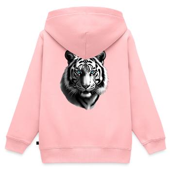 Tiger mit Blauen Augen Tier Motiv Kunst Tiger - Kinder Premium Organic Zip Hoodie - Rosa - Hinten - AI Model Kid Female (0cm)