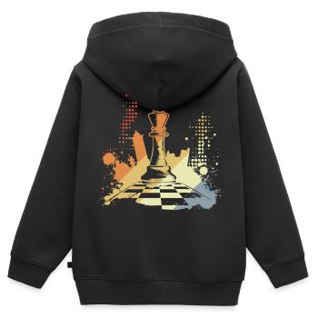 Pièce - Sweat Premium à capuche zippé enfant bio - noir - Dos - AI Model Kid Male (0cm)