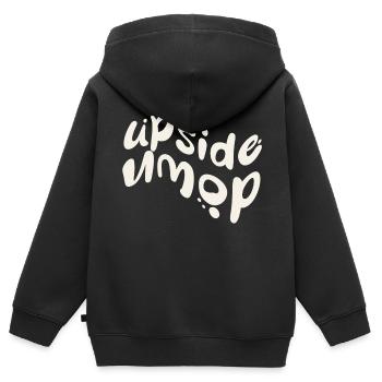 upside down - Kinder Premium Organic Zip Hoodie - Schwarz - Hinten - AI Model Kid Male (0cm)