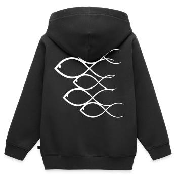 Schwarm Weißfische - Kinder Premium Organic Zip Hoodie - Schwarz - Hinten - AI Model Kid Male (0cm)