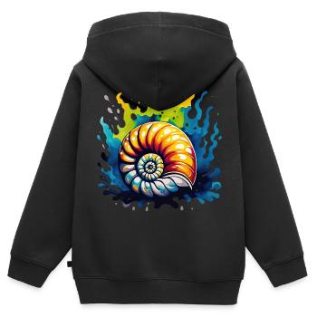 Geologie - Fossil - Kinder Premium Organic Zip Hoodie - Schwarz - Hinten - AI Model Kid Male (0cm)