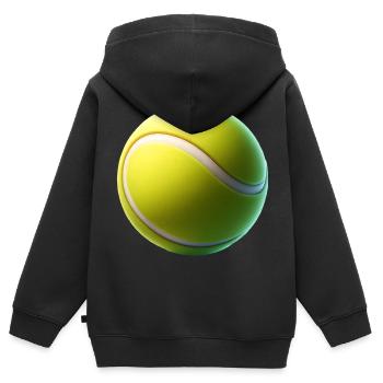 Tennis Tennisball - Kinder Premium Organic Zip Hoodie - Schwarz - Hinten - AI Model Kid Male (0cm)