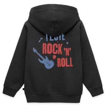 Ich liebe Rock'n'Roll - Kinder Premium Organic Zip Hoodie - Schwarz - Hinten - AI Model Kid Male (0cm)