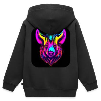 Neon Motiv Leuchtend UV House Party - Kinder Premium Organic Zip Hoodie - Schwarz - Hinten - AI Model Kid Male (0cm)