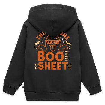 Halloween Bone Chest Geschenk Gruselig Schrecklich - Kinder Premium Organic Zip Hoodie - Schwarz - Hinten - AI Model Kid Male (0cm)