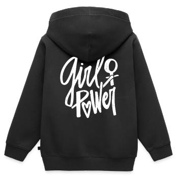 Féminisme Dicton Cadeau Vintage Émancipation - Sweat Premium à capuche zippé enfant bio - noir - Dos - AI Model Kid Male (0cm)