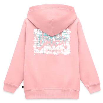 Brandmauer - Gegen Rechts, gegen Hetze - Kinder Premium Organic Zip Hoodie - Rosa - Hinten - AI Model Kid Female (0cm)