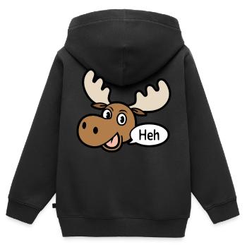 Orignal amusé - Sweat Premium à capuche zippé enfant bio - noir - Dos - AI Model Kid Male (0cm)