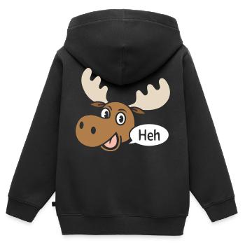 Orignal amusé - Sweat Premium à capuche zippé enfant bio - noir - Dos - AI Model Kid Male (0cm)