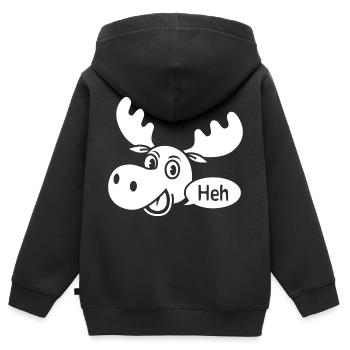 Orignal amusé - Sweat Premium à capuche zippé enfant bio - noir - Dos - AI Model Kid Male (0cm)