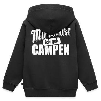 Mir reicht's ich geh campen - Spruch - Kinder Premium Organic Zip Hoodie - Schwarz - Hinten - AI Model Kid Male (0cm)