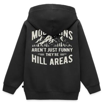 Mountains are hill areas - hilarious pun - Kids Premium Organic Zip-up Hoodie - black - Back - AI Model Kid Male (0cm)