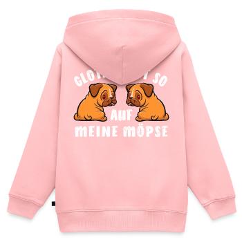 Mops - Glotz nicht so auf meine Möpse - Kostüm - Kinder Premium Organic Zip Hoodie - Rosa - Hinten - AI Model Kid Female (0cm)