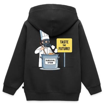 Taste the Future ! - Kinder Premium Organic Zip Hoodie - Schwarz - Hinten - AI Model Kid Male (0cm)
