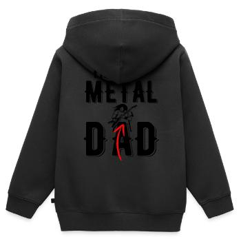 VORNAME PAPA MUSIK METAL ROCK - Kinder Premium Organic Zip Hoodie - Schwarz - Hinten - AI Model Kid Male (0cm)