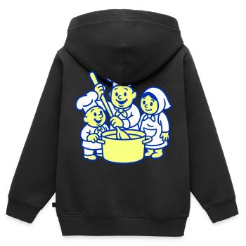 Chefs sucrés - Sweat Premium à capuche zippé enfant bio - noir - Dos - AI Model Kid Male (0cm)
