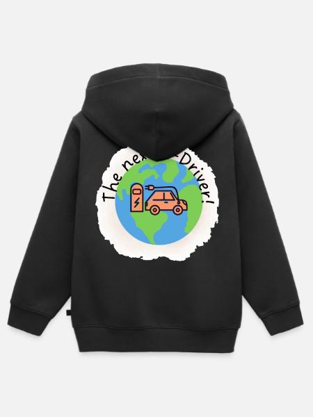 Next_E-Driver - Kinder Premium Organic Zip Hoodie - Schwarz