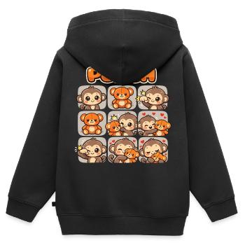Affe Süßer Baby Faustschlag Geschenk - Kinder Premium Organic Zip Hoodie - Schwarz - Hinten - AI Model Kid Male (0cm)