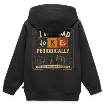 I Tell Dad Jokes Periodically | Humour Science - Kids Premium Organic Zip-up Hoodie - black - Back - AI Model Kid Male (0cm)