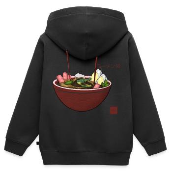 Funny Ramen Crocodile Alligator Cute Noodle Lover - Kids Premium Organic Zip-up Hoodie - black - Back - AI Model Kid Male (0cm)