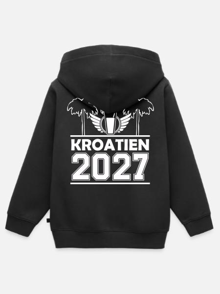 Kroatien 2021 Stranddrink - Kinder Premium Organic Zip Hoodie - Schwarz