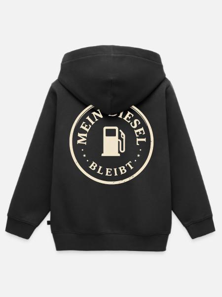 Mein Diesel bleibt Retro - Kinder Premium Organic Zip Hoodie - Schwarz