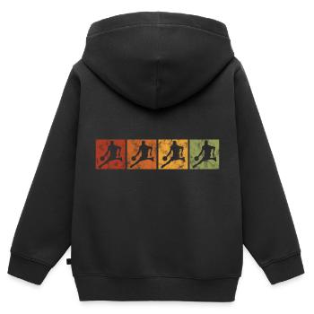 Basket basket basketteur basketteur - Sweat Premium à capuche zippé enfant bio - noir - Dos - AI Model Kid Male (0cm)
