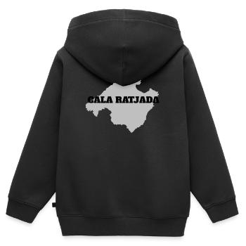 MAJORQUE CALA RATJADA - Sweat Premium à capuche zippé enfant bio - noir - Dos - AI Model Kid Male (0cm)