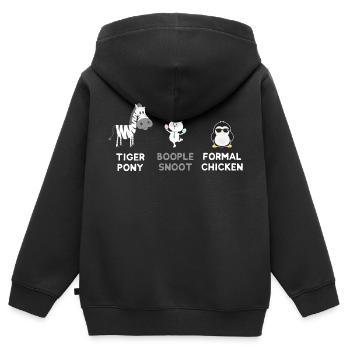 Zebra - Hase - Pinguin oder doch Tiger Pony.... - Kinder Premium Organic Zip Hoodie - Schwarz - Hinten - AI Model Kid Male (0cm)
