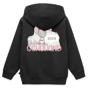 Schoolchild 2018 schooling mouse girl - Kids Premium Organic Zip-up Hoodie - black - Back - AI Model Kid Male (0cm)