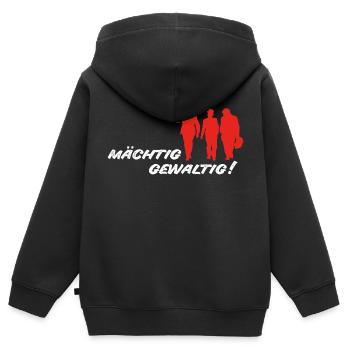 Kult - Mächtig gewaltig! - DDR TV - Kinder Premium Organic Zip Hoodie - Schwarz - Hinten - AI Model Kid Male (0cm)