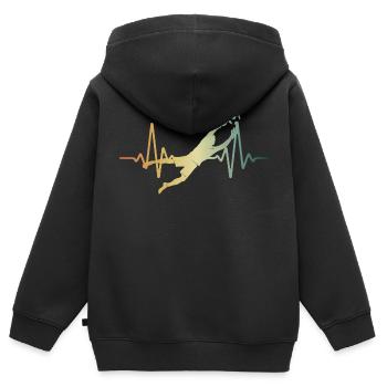Heartbeat Goalkeeper Keeper ECG Pulse - Kids Premium Organic Zip-up Hoodie - black - Back - AI Model Kid Male (0cm)