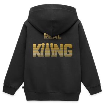 Real King - Bowling - Kids Premium Organic Zip-up Hoodie - black - Back - AI Model Kid Male (0cm)