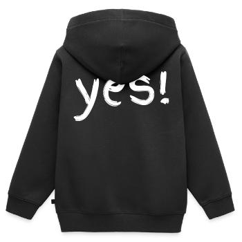 Yes! - Kinder Premium Organic Zip Hoodie - Schwarz - Hinten - AI Model Kid Male (0cm)
