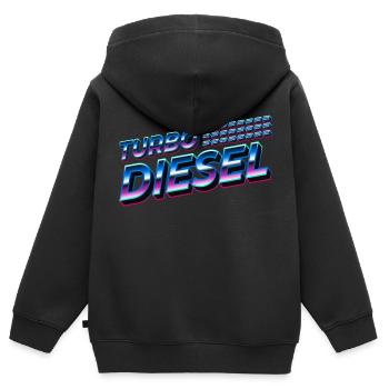 Turbo Diesel - Sweat Premium à capuche zippé enfant bio - noir - Dos - AI Model Kid Male (0cm)