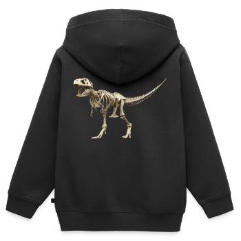 T-rex Skelett - Kinder Premium Organic Zip Hoodie - Schwarz - Hinten - AI Model Kid Male (0cm)