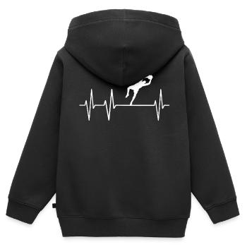 Gardien de but de football Gardien de but Pouls Gardien de but - Sweat Premium à capuche zippé enfant bio - noir - Dos - AI Model Kid Male (0cm)