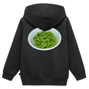 soybeans soja bohnen veggie - Kinder Premium Organic Zip Hoodie - Schwarz - Hinten - AI Model Kid Male (0cm)