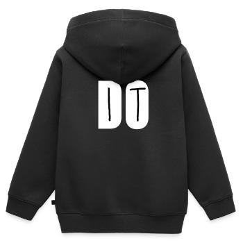 DO IT - Kinder Premium Organic Zip Hoodie - Schwarz - Hinten - AI Model Kid Male (0cm)