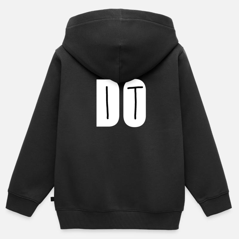 DO IT - Sweat Premium à capuche zippé enfant bio - noir