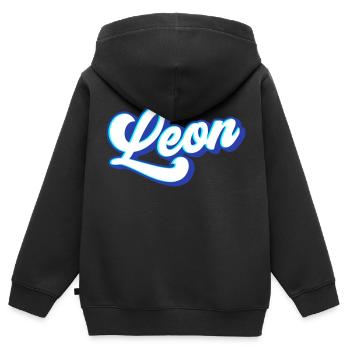 Leon | Colors changeable - Kids Premium Organic Zip-up Hoodie - black - Back - AI Model Kid Male (0cm)