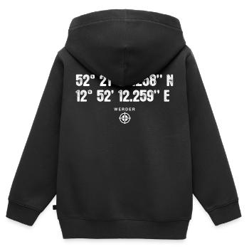 Werder (Havel) Geocacher Standort GPS Stadt - Kinder Premium Organic Zip Hoodie - Schwarz - Hinten - AI Model Kid Male (0cm)