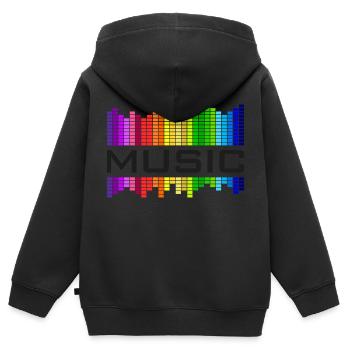 Musique l’égaliseur arc-en-ciel danse concert de rock - Sweat Premium à capuche zippé enfant bio - noir - Dos - AI Model Kid Male (0cm)