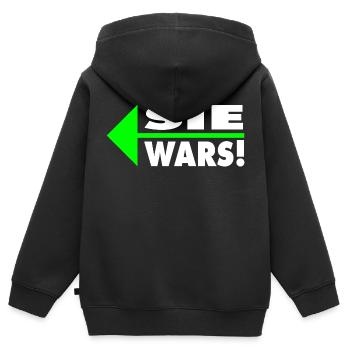 Sie wars! Partner- oder Partyshirt - Kinder Premium Organic Zip Hoodie - Schwarz - Hinten - AI Model Kid Male (0cm)